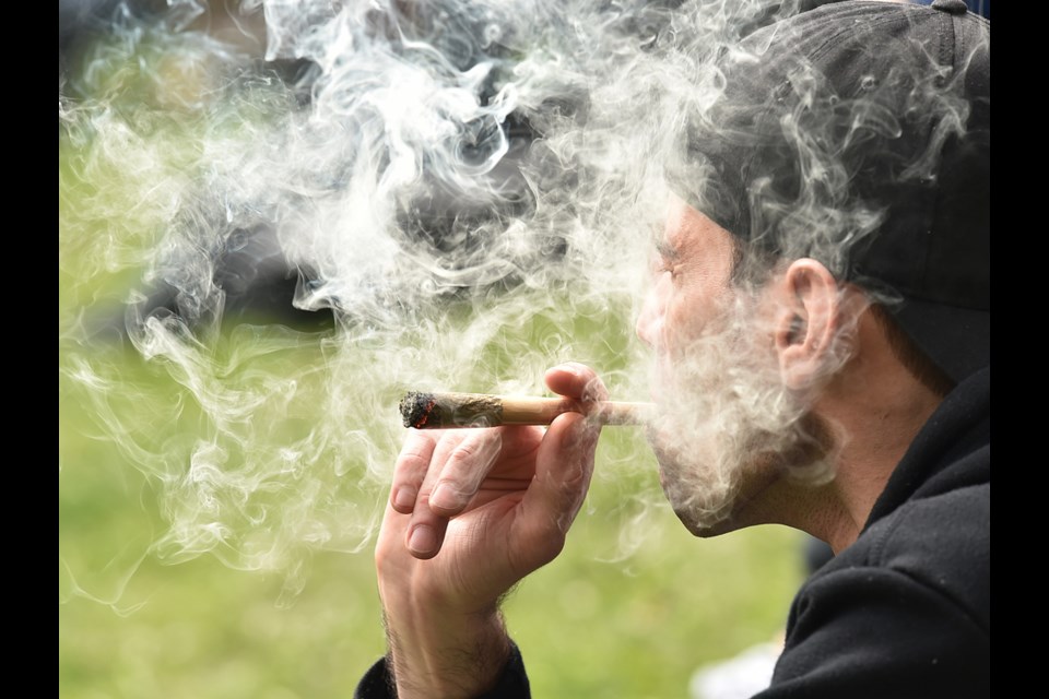 Sunset Beach was shrouded in smoke at Vancouver's annual 4/20 gathering.