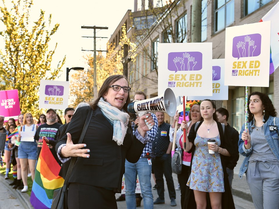 Morgane Oger organized a counter rally in support of SOGI. Photo Dan Toulgoet