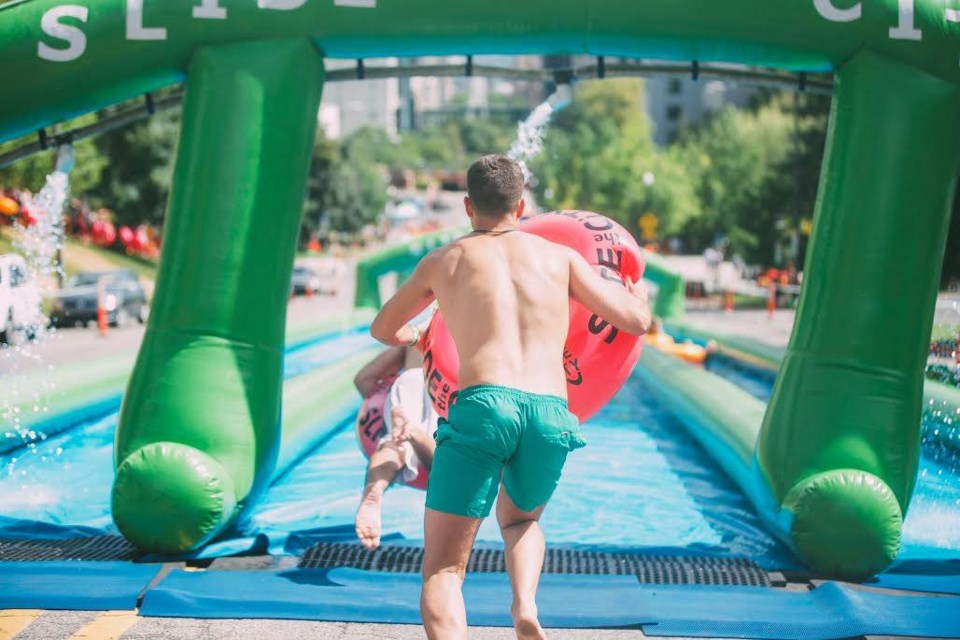 A 1,000-foot waterslide will span four blocks from Victoria Park to Fourth Street in North Vancouver