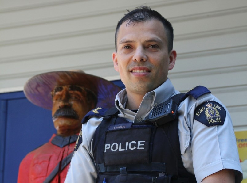 Cpl. Paulo Arreaga outside the Bowen Island RCMP detachment.