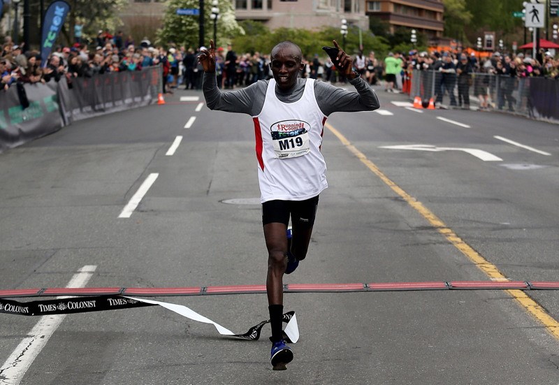 Haron Kiptoo-Sirma won the 2018 Times Colonist 10K in 29 minutes, 49 seconds