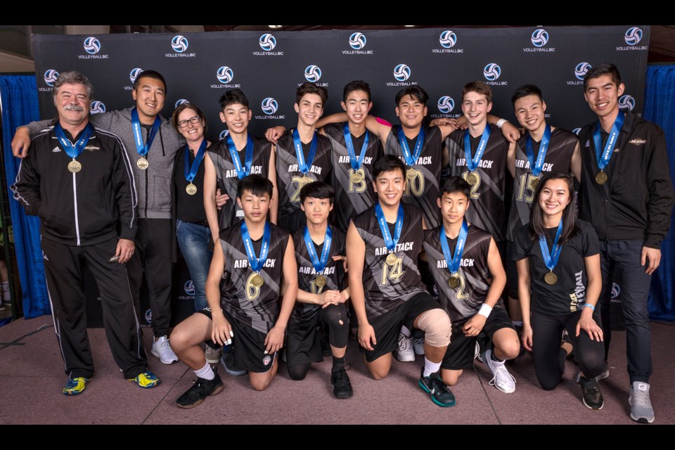 Seeded 11th out of 19 teams, U15 Air Attack Gold put it all together when it mattered the most to capture the provincial division one championship last weekend in Abbotsford. It's the first time in club history a boys team has earned the division one crown.