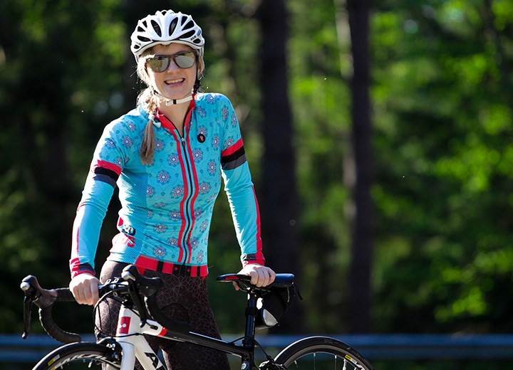 Chantal Eustace with her bike.