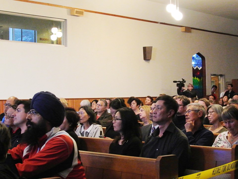 It was a packed house Wednesday night at Brighouse United Church where panelists and audience member