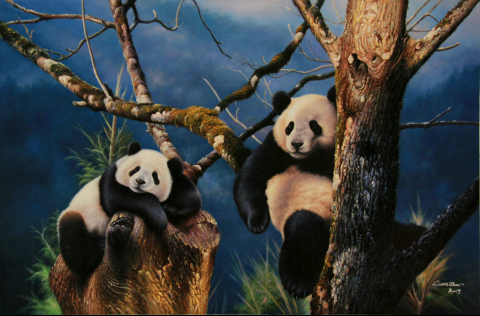 Shanhe Wan's work: Panda mom and her child.