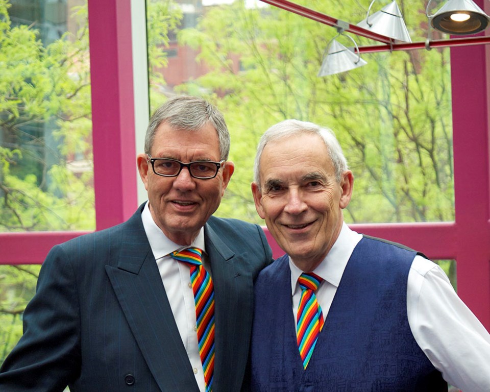 Coun. Stevenson and his partner of 34 years, Rev. Dr. Gary Paterson at the 14th IDAHOT Breakfast