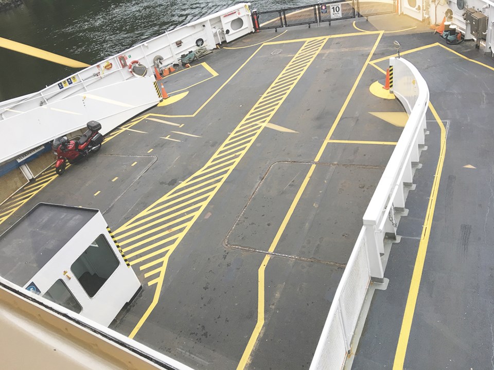 Empty car deck