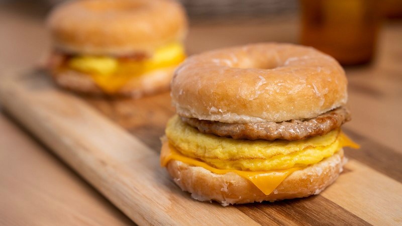 doughnut breakfast sandwich