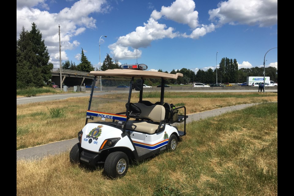 RCMP golf cart used during the Road Safety Unit's enforcement blitz on Tuesday. Photo: Submitted