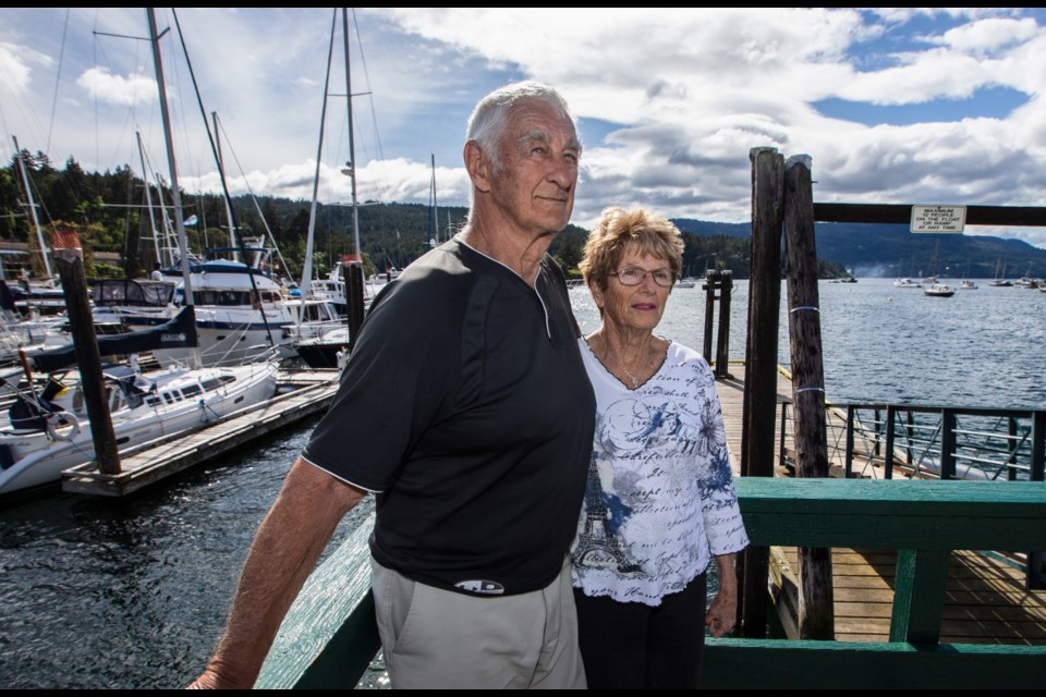 Anne and Earl Henderson visit the government dock in Brentwood Bay. That's where they were taken after a horrific boat crash in August 2015. The couple and their son, Brent, were seriously injured by another boater after the fireworks at Butchart Gardens.