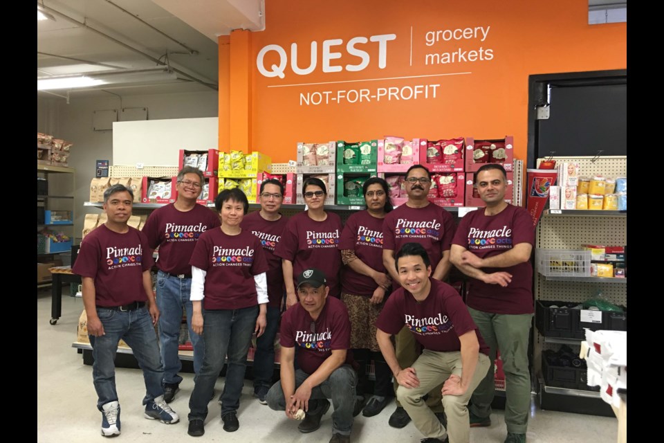 Pinnacle Foods (Gardein brand) Richmond employees joined together recently to take part in a company-wide volunteerism program called Pinnacle ACTs (Action Changes Things). Pinnacle Foods’ Richmond team volunteered at Quest Food Exchange. Photo submitted
