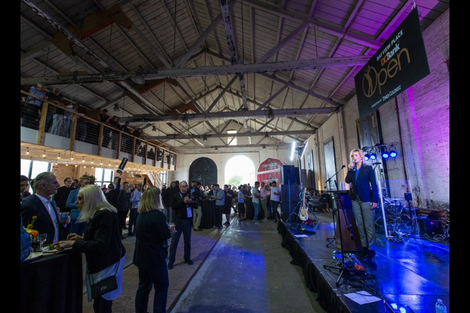 One of the historic railway buildings at the Roundhouse was converted into a party hall for the Bayview Place DC Bank Open reception.