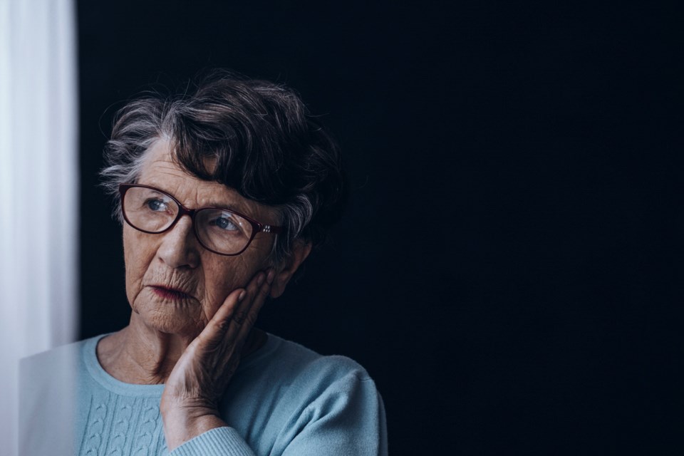 senior woman concerned seniors