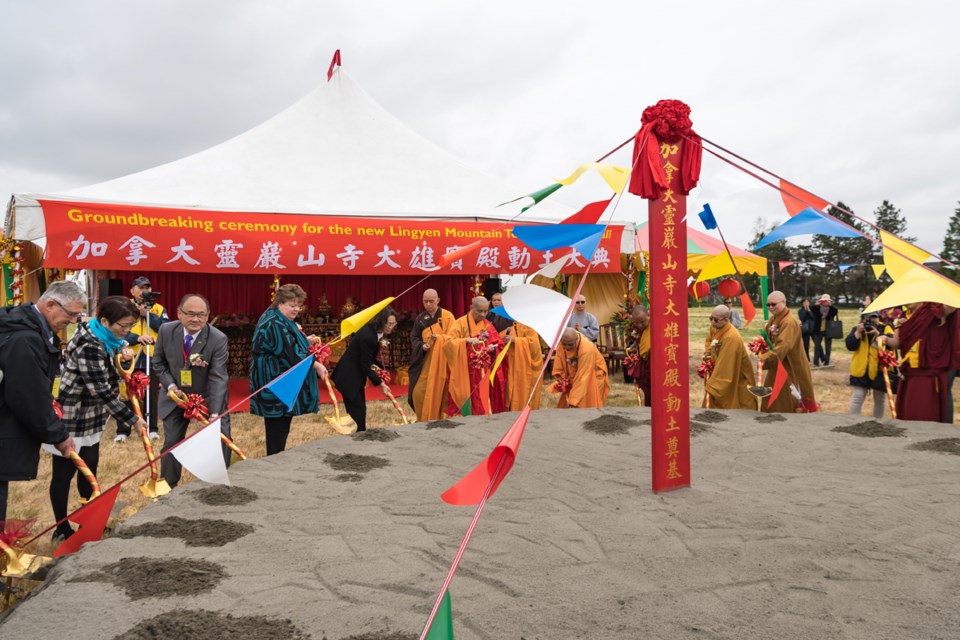 The ground-breaking ceremony took place last week on the site, with MLAs John Yap, Linda Reid and Teresa Wat and Couns. Bill McNulty and Derek Dang attending. Photo submitted