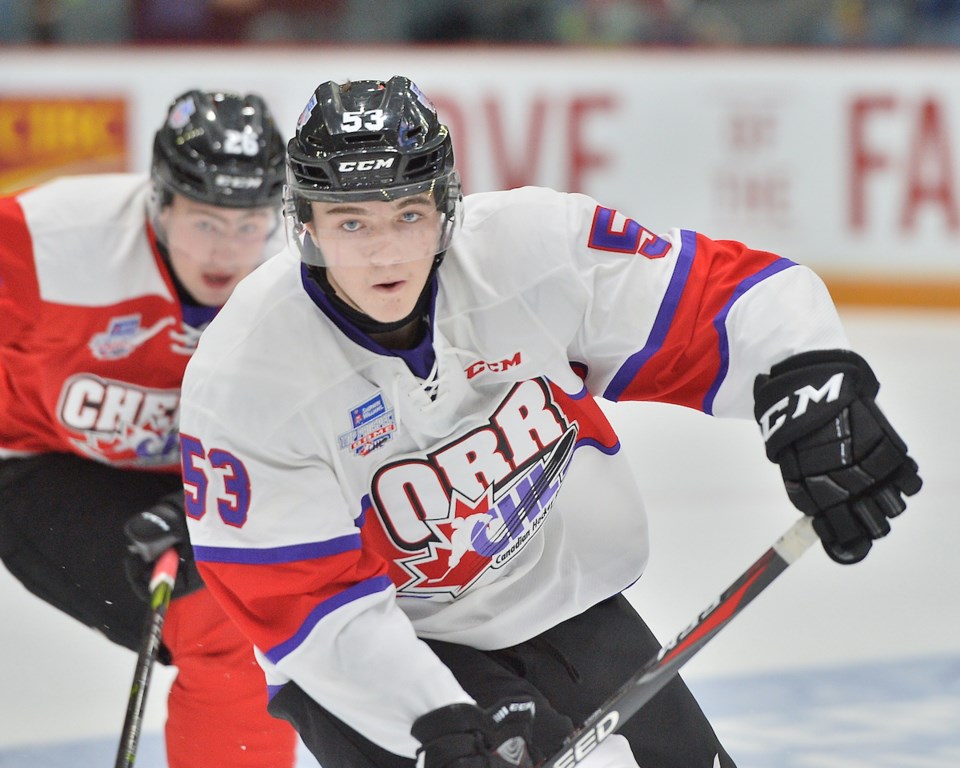 Noah Dobson skates for Team Orr at the 2018 Sherwin-Williams CHL / NHL Top Prospects Game.