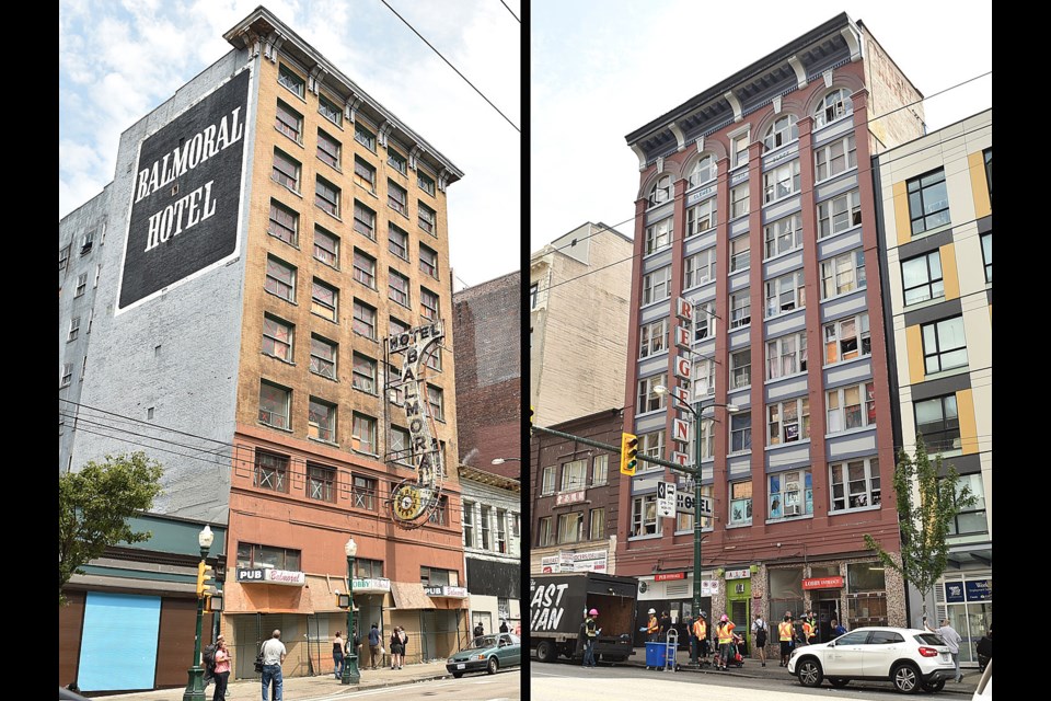 Mayor Gregor Robertson announced Wednesday that he wants the city to buy or expropriate the Balmoral and Regent hotels. Photo Dan Toulgoet