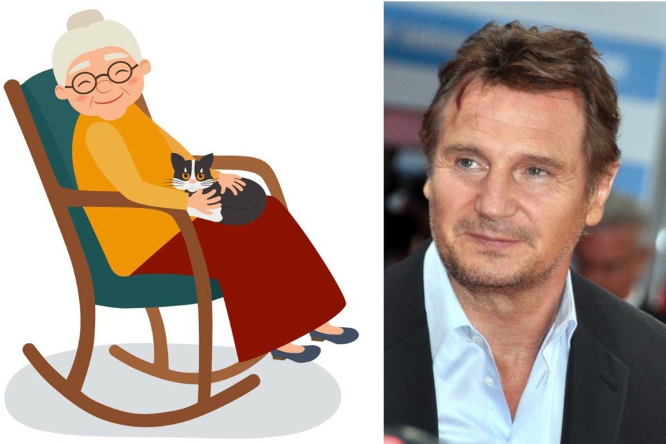 older woman, Liam Neeson
