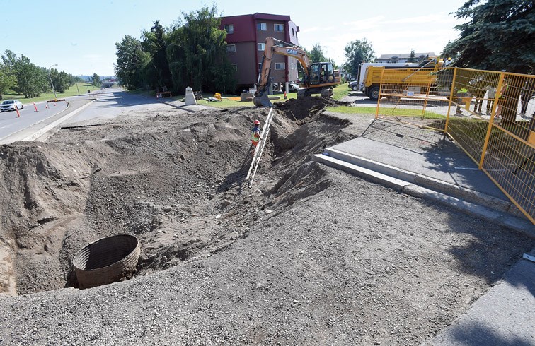 The city is trying to find the cause of a sink hole on Winnipeg at Carney Street.
