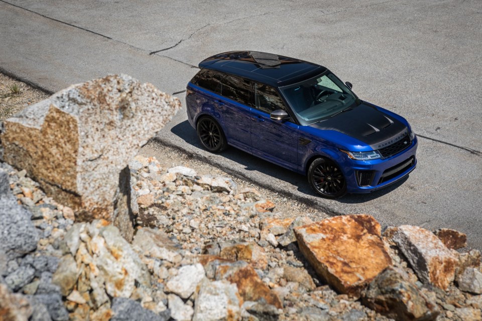 With the glitzy new Range Rover Sport SVR, Land Rover puts its simple, agricultural roots even further in the rearview mirror. This SVR has tons of character – maybe even too much over-the-top styling for some – and is more suited to racing twisty roads than bouncing around the backcountry. photo Brendan McAleer