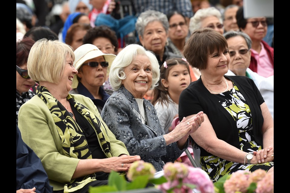 Lorna Gibbs, a long-time advocate for the new Killarney Seniors Centre, smiles at the official opening Thursday, June 28. Photo Dan Toulgoet