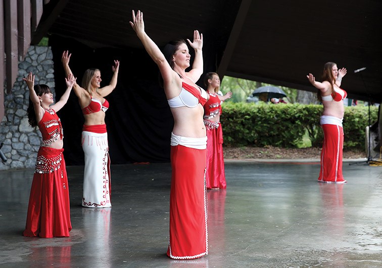 Members of Zahirah Dance Studio perform as part of Canada Day celebrations on Sunday at Lheidli T’enneh Memorial Park.