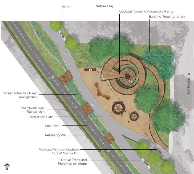 Pre-streetcar plan view of The Lookout, zone eight.