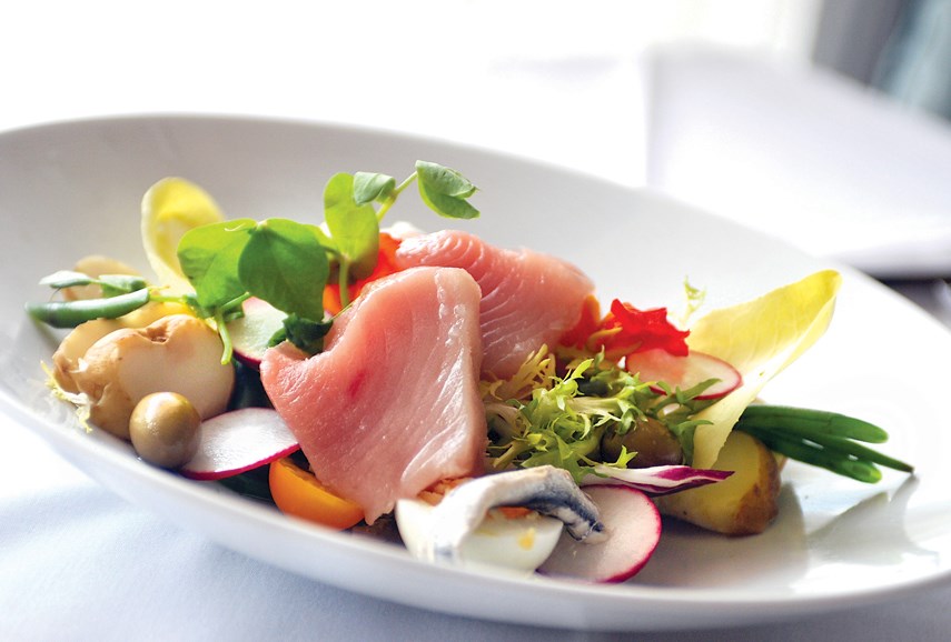 Tuna Nicoise (left) at Canyon Restaurant in Edgemont Village.