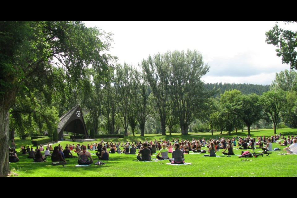 The first Yoga at the Park event of the summer took place Sunday where 290 people participated at Lheidli T'enneh Memorial Park. The event is presented for free by Chinook Yoga.