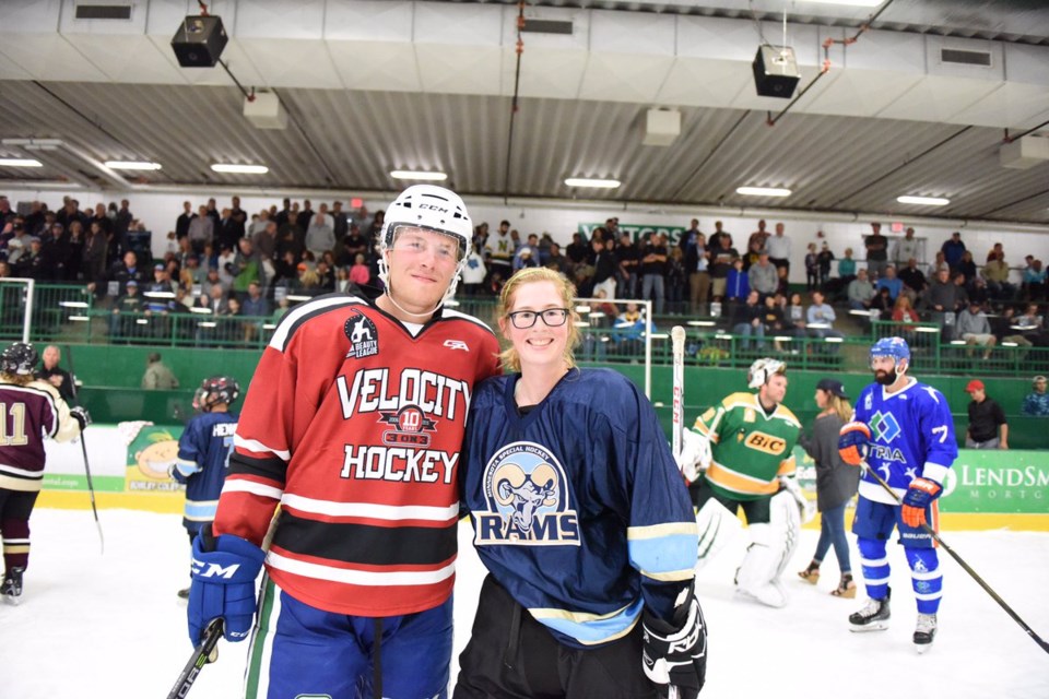 Brock Boeser with his sister at Da Beauty League.