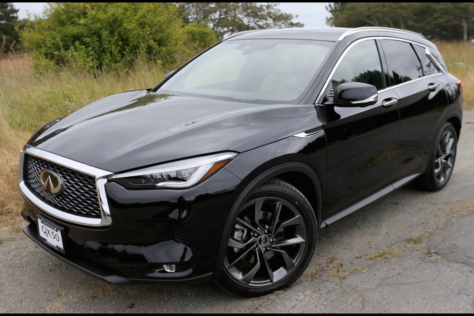VICTORIA, B.C.: June, 29, 2018 - Photos of the 2019 Infiniti QX50. VICTORIA, B.C. June 29, 2018. (ADRIAN LAM, TIMES COLONIST). For Drive story by Pedro Arrais.