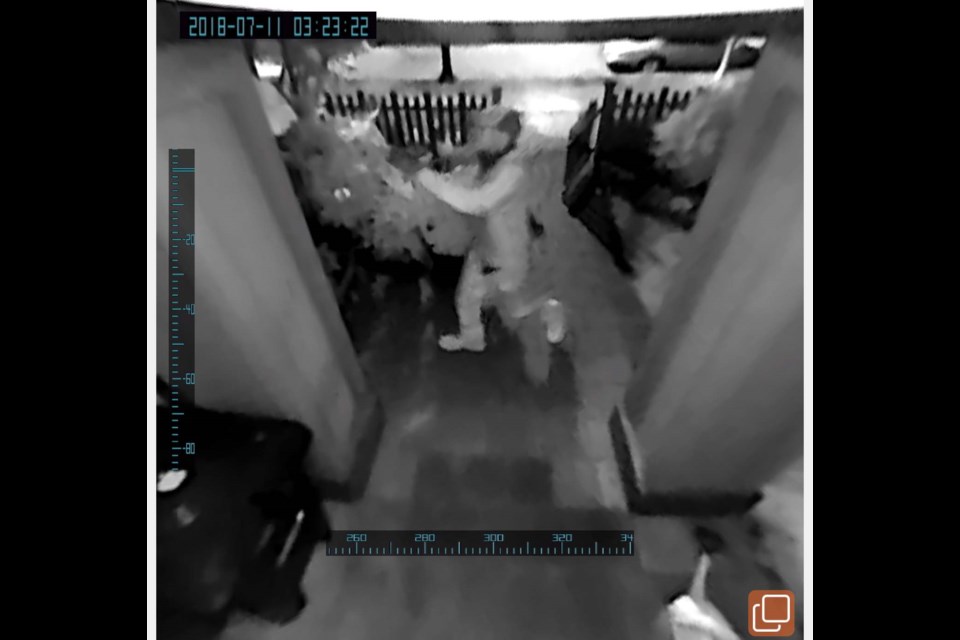 Andy Li's CCTV footage shows one of the thieves at work at about 3:25 a.m. on Wednesday