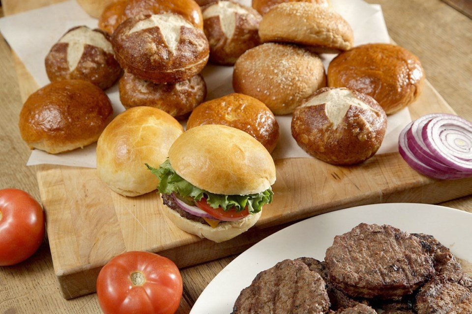 Three homemade hamburger buns — brioche, pretzel and whole wheat — can make a difference to the whole combination.