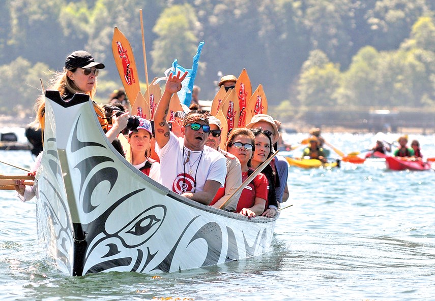 The Protect the Inlet flotilla was prominent last summer protesting the Trans Mountain project. But there are many First Nations leaders who support the project. Paul McGrath/North Shore News