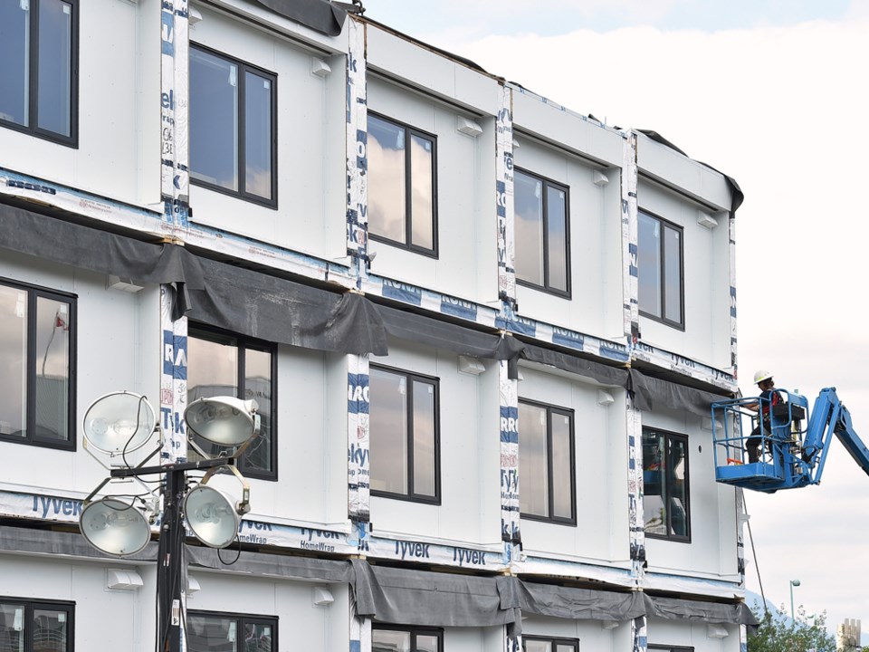 Construction recently finished on Osborn modular housing complex at 2132 Ash St. Photo Dan Toulgoet