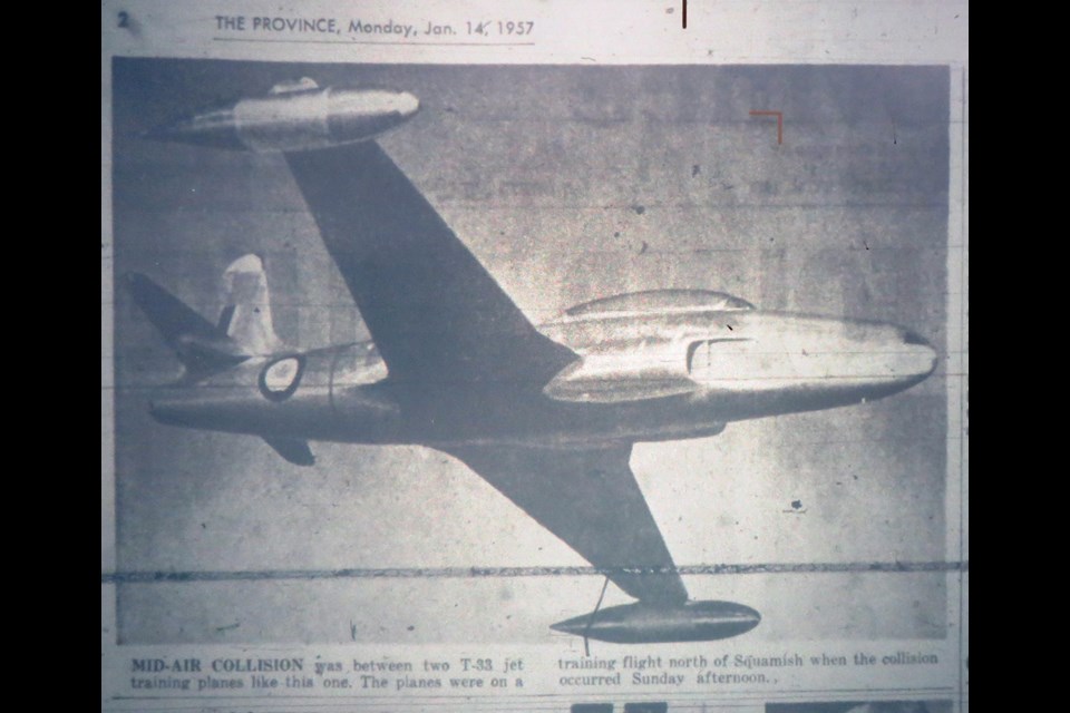 A photo of a T-33 as published in The Province newspaper in 1957.