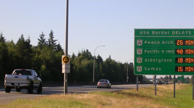 border crossing sign