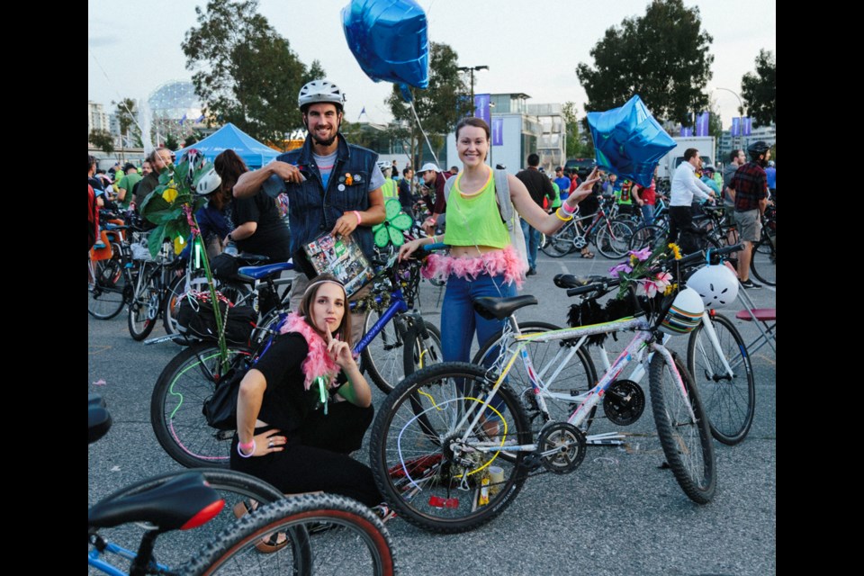 Participants at the 2017 Bike the Night event. Photo Jasmine Sallay-Carrington