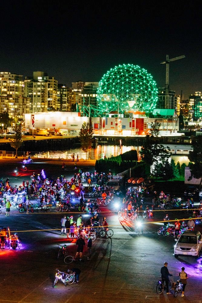 Participants at the 2017 Bike the Night event. Photo Jasmine Sallay-Carrington