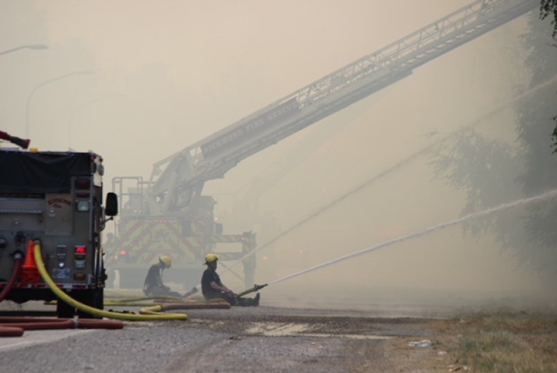 Fire crews have been battling the wildfire since Friday morning. Shane MacKichan photo