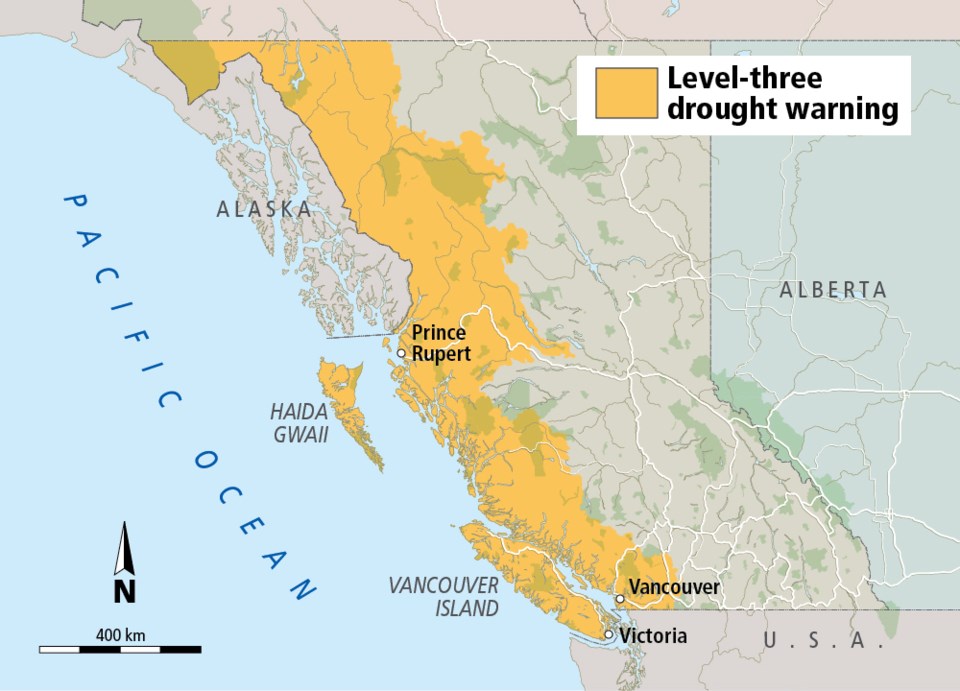 Level-three drought warning area