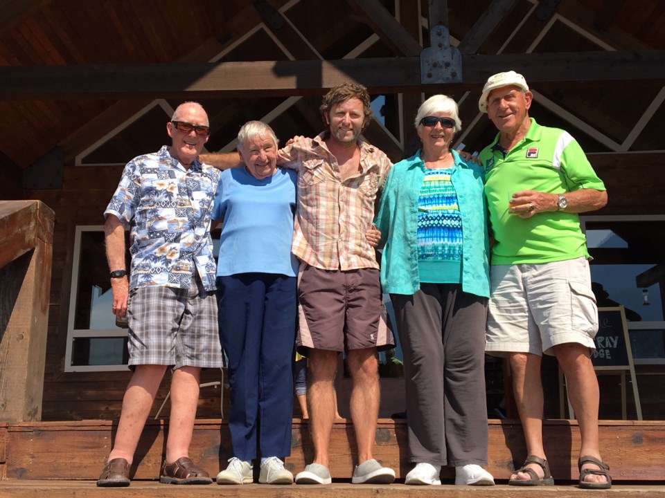 Grant Lawrence, centre, learned a lot from Jack Hardy, Billie Sorensen, Pat Overgaard and Elmer Helm