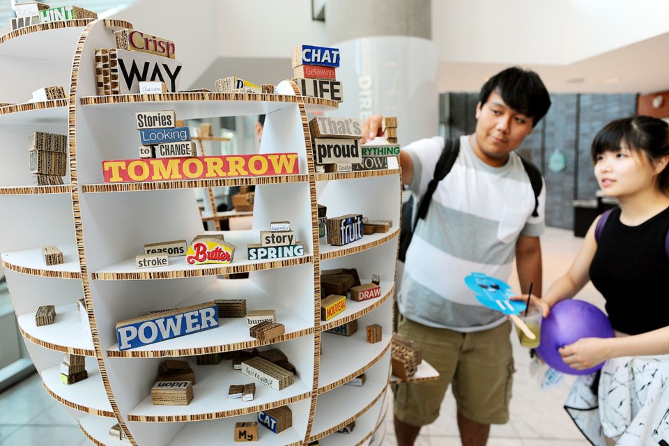 New Westminster's Collective City Poetry attracted visitors at the artisan market.