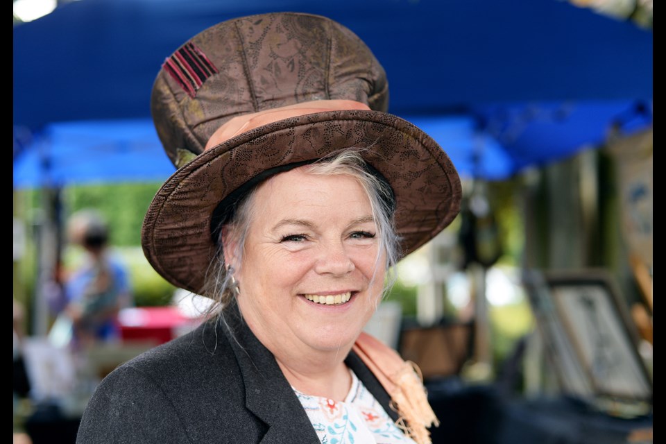 Gillian Wright all decked out and ready for the Mad Hatters Tea Party in 2017.