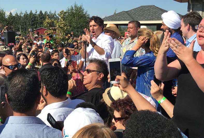 justin trudeau bc visit delta