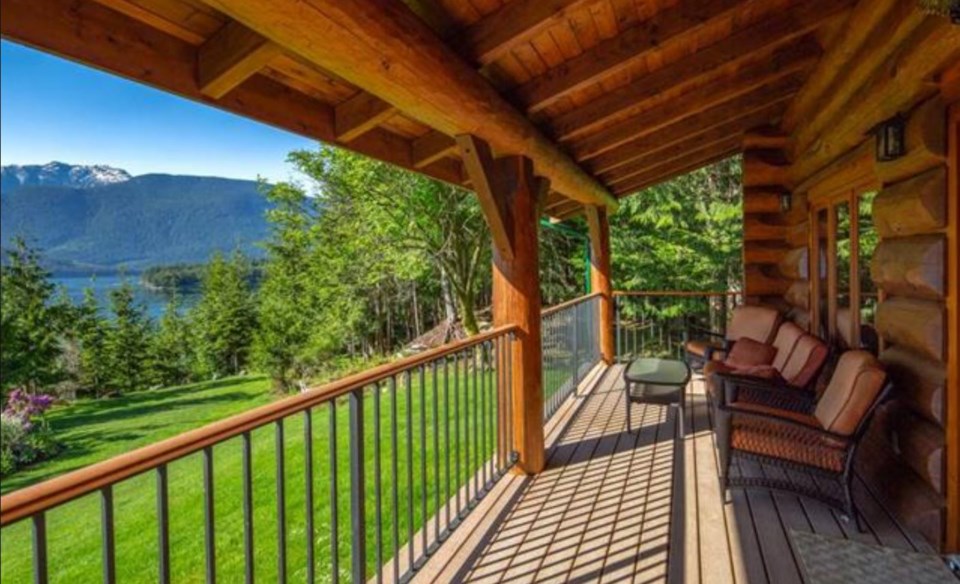 Stuart Island caretaker cottage terrace view