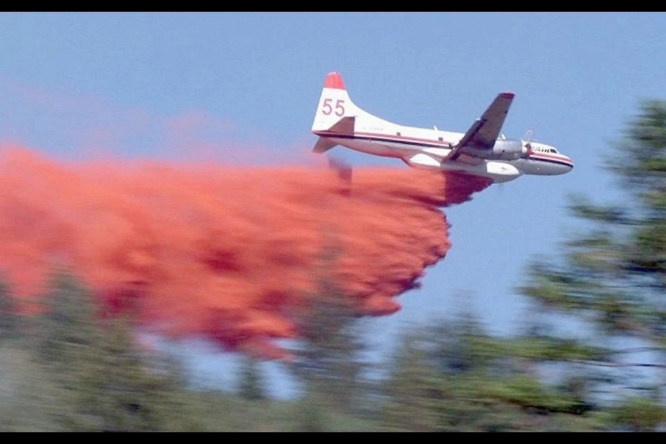 An air tanker fights the Nanaimo Lakes wildfire, which started on Aug. 5. The fire covered 160 hectares on Tuesday night.
