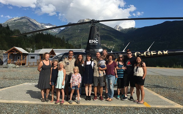 Heli pilots Ruben Dias and Mischa Gelb were greeted by family, friends and fans when they returned h