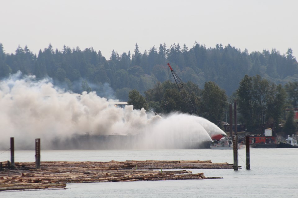 Fraser River barge fire