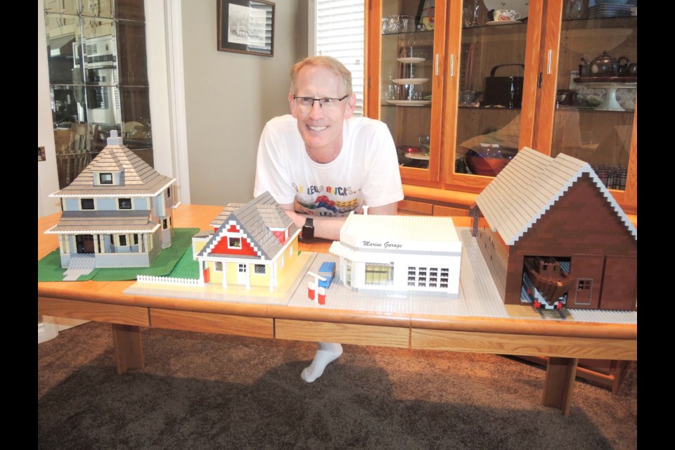 Stevestonite Peter Grant is very proud of his Lego creations of his village’s historic buildings: (from left) Branscombe House; Steveston Museum and Post Office; the Marine Garage and and Britannia Heritage Shipyard. It’s taken Grant four years, on and off, to source the rare pieces needed from around the world. Alan Campbell photos