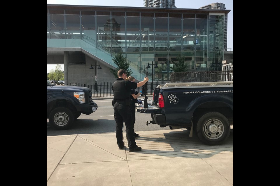 BC Conservation Officers used a tranquilizer gun to remove a bear from an underground parking lot at Henderson Place Mall.